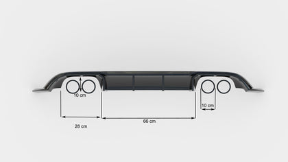 Maxton rear valance til Volkswagen Golf R Mk7 Facelift – blank sort – billede 5 af 7