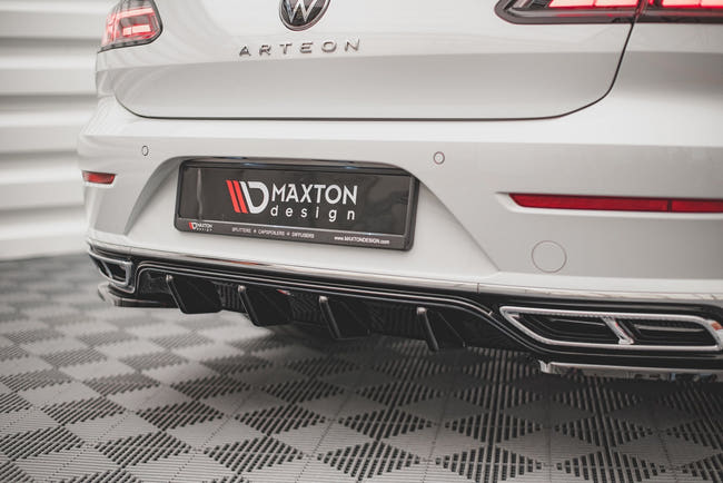 Maxton rear valance til Volkswagen Arteon R-Line Sedan / Shooting Brake Mk1 Facelift – blank sort – billede 2 af 4