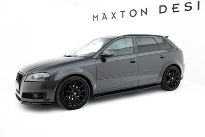 Maxton sideskørter til Audi A3 Sportback 8P / 8P Facelift – blank sort – billede 2 af 5