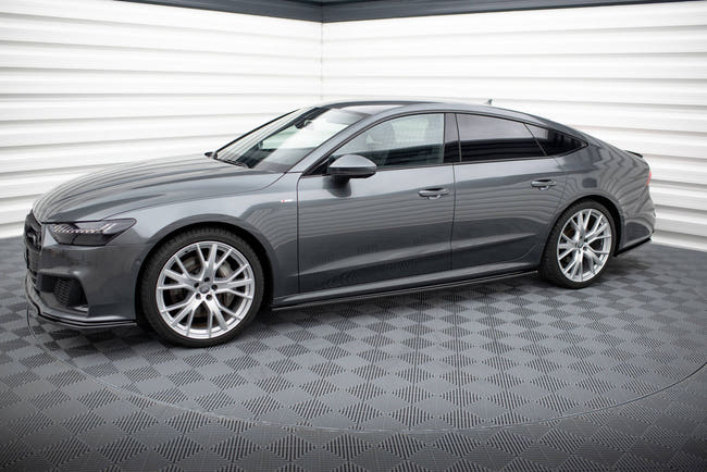 Maxton Side Skirts Diffusers Audi A7 C8 S-Line / S7 C8 - Gloss Black
