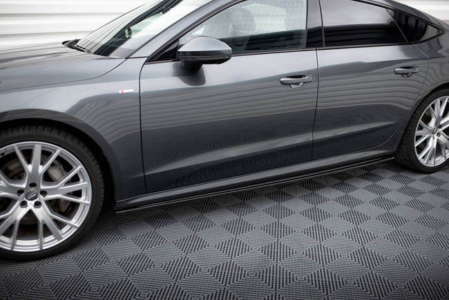 Maxton Side Skirts Diffusers Audi A7 C8 S-Line / S7 C8 - Gloss Black