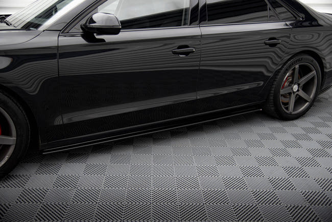 Maxton Side Skirts Diffusers Audi A8 D4 - Gloss Black
