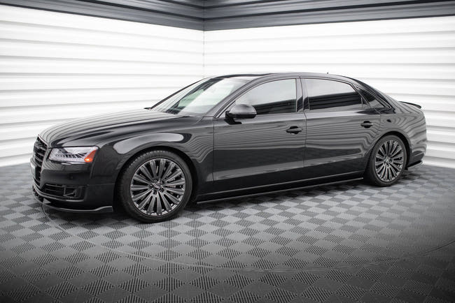 Maxton Side Skirts Diffusers Audi A8 Long D4 - Gloss Black