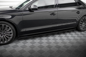 Maxton Side Skirts Diffusers Audi A8 Long D4 - Gloss Black