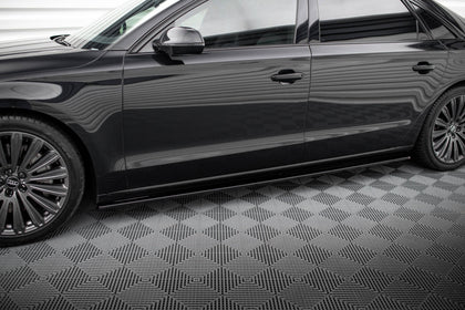 Maxton Side Skirts Diffusers Audi A8 Long D4 - Gloss Black