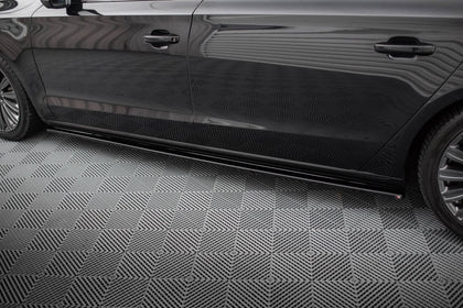 Maxton Side Skirts Diffusers Audi A8 Long D4 - Gloss Black