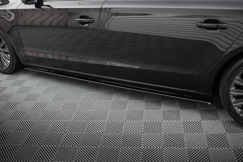 Maxton Side Skirts Diffusers Audi A8 Long D4 - Gloss Black
