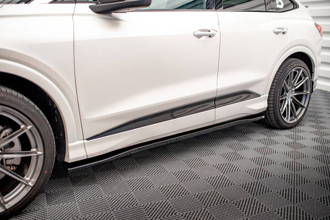 Maxton Side Skirts Diffusers Audi Q4 E-Tron Sportback Mk1 - Gloss Black