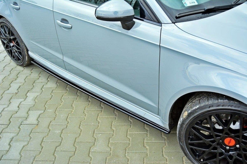 Maxton Side Skirts Diffusers Audi RS3 8V Sportback - Gloss Black