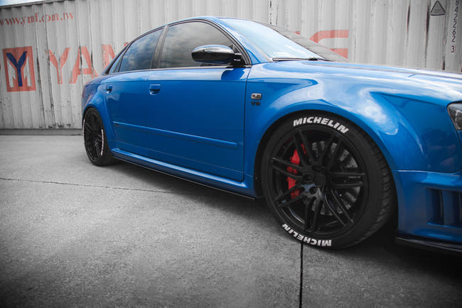 Maxton Side Skirts Diffusers Audi RS4 B7 - Gloss Black
