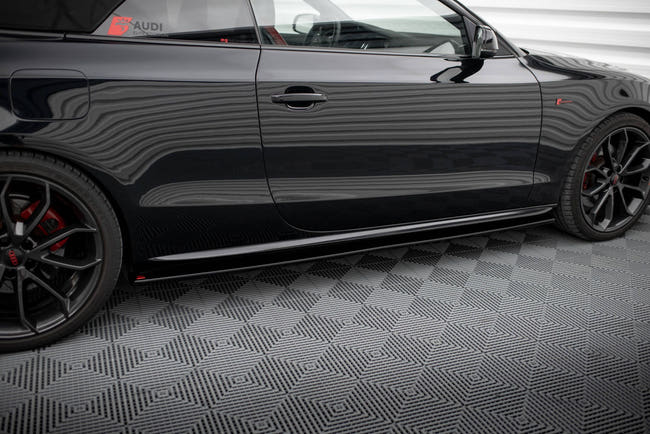 Maxton Side Skirts Diffusers Audi S5 / A5 / A5 S-Line 8T / 8T Fl - Gloss Black