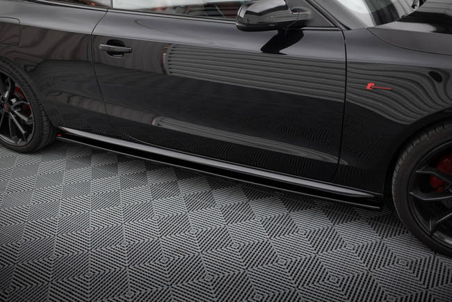 Maxton Side Skirts Diffusers Audi S5 / A5 / A5 S-Line 8T / 8T Fl - Gloss Black