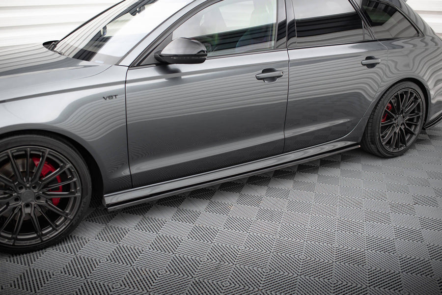 Maxton sideskørter til Audi S6 / A6 S-Line / A6 C7 Facelift – blank sort – billede 1 af 5