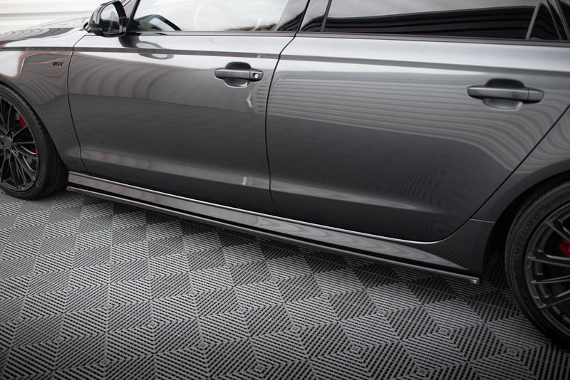 Maxton sideskørter til Audi S6 / A6 S-Line / A6 C7 Facelift – blank sort – billede 3 af 5