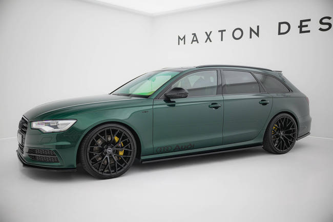 Maxton Side Skirts Diffusers Audi S6 / A6 S-Line C7  - Gloss Black