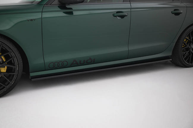 Maxton Side Skirts Diffusers Audi S6 / A6 S-Line C7  - Gloss Black