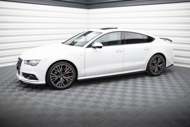 Maxton Side Skirts Diffusers Audi S7 / A7 S-Line C7 Fl - Gloss Black