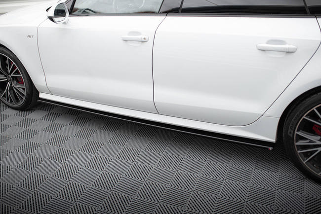 Maxton Side Skirts Diffusers Audi S7 / A7 S-Line C7 Fl - Gloss Black