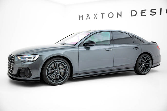 Maxton Side Skirts Diffusers Audi S8 D5 - Gloss Black