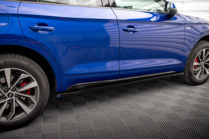 Maxton Side Skirts Diffusers Audi SQ5 / Q5 S-line SUV / Sportback MK2 Facelift - Gloss Black