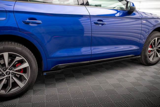 Maxton Side Skirts Diffusers Audi SQ5 / Q5 S-line SUV / Sportback MK2 Facelift - Gloss Black