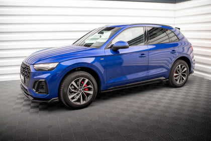 Maxton Side Skirts Diffusers Audi SQ5 / Q5 S-line SUV / Sportback MK2 Facelift - Gloss Black