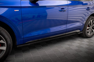 Maxton Side Skirts Diffusers Audi SQ5 / Q5 S-line SUV / Sportback MK2 Facelift - Gloss Black