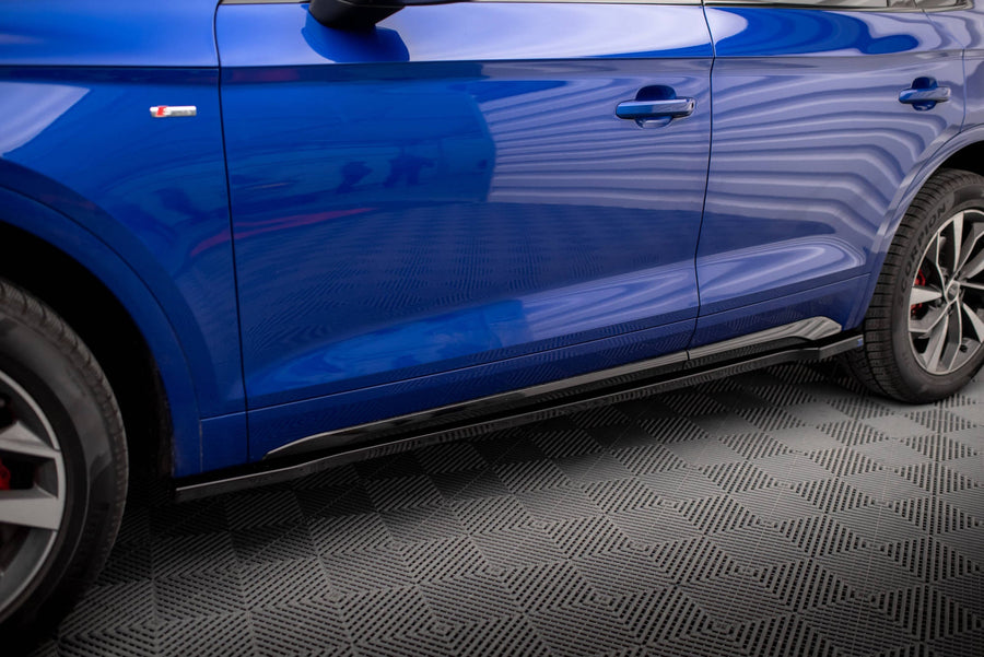 Maxton Side Skirts Diffusers Audi SQ5 / Q5 S-line SUV / Sportback MK2 Facelift - Gloss Black