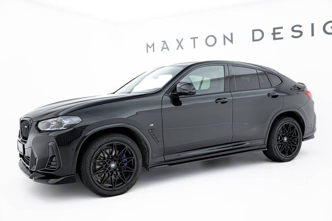 Maxton Side Skirts Diffusers BMW X4 M-Pack G02 Facelift - Gloss Black