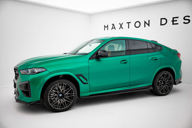 Maxton Side Skirts Diffusers BMW X6 M F96 / X6 M-Pack G06 - Gloss Black