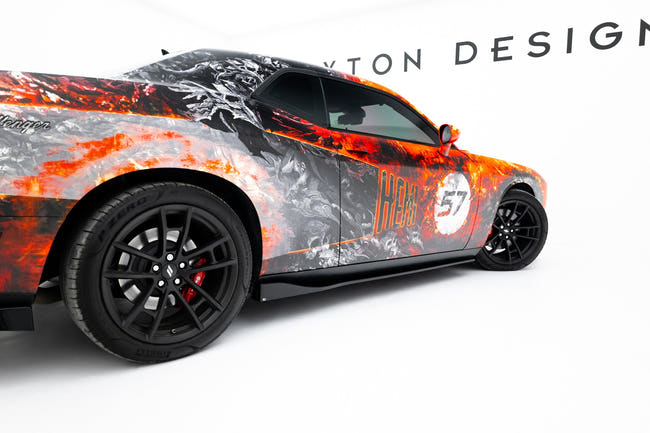 Maxton Side Skirts Diffusers Dodge Challenger Rt Mk3 Facelift - Gloss Black