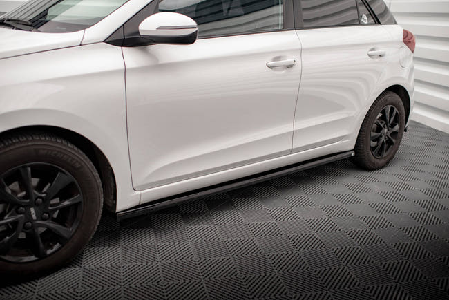 Maxton Side Skirts Diffusers Hyundai I20 Mk2 Facelift - Gloss Black