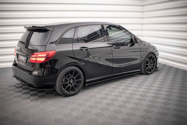 Maxton Side Skirts Diffusers Mercedes-Benz B W246 Facelift - Gloss Black