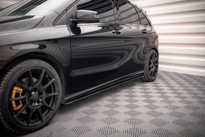 Maxton Side Skirts Diffusers Mercedes-Benz B W246 Facelift - Gloss Black