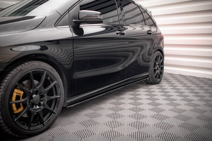 Maxton Side Skirts Diffusers Mercedes-Benz B W246 Facelift - Gloss Black
