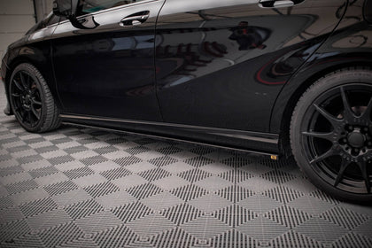 Maxton Side Skirts Diffusers Mercedes-Benz B W246 Facelift - Gloss Black
