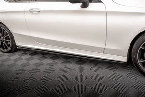 Maxton Side Skirts Diffusers Mercedes-Benz C Coupe Amg-Line C205 Facelift - Gloss Black