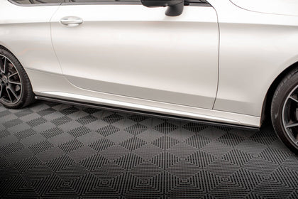Maxton Side Skirts Diffusers Mercedes-Benz C Coupe Amg-Line C205 Facelift - Gloss Black