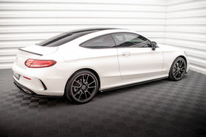 Maxton Side Skirts Diffusers Mercedes-Benz C Coupe Amg-Line C205 Facelift - Gloss Black
