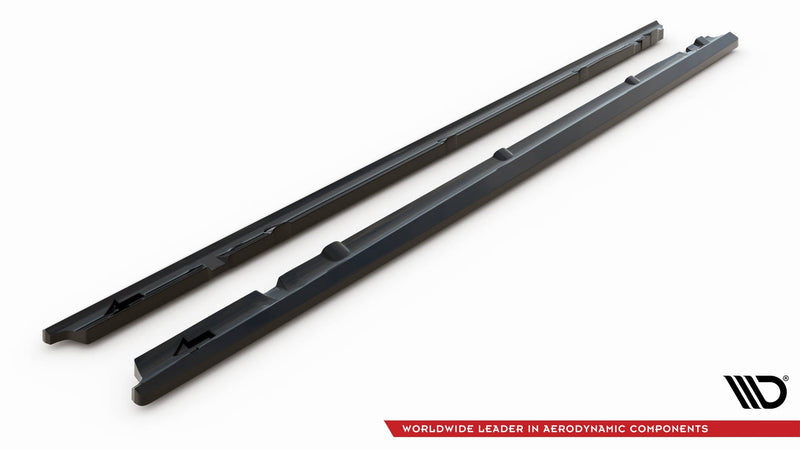 Maxton Side Skirts Diffusers Mercedes-Benz C Coupe Amg-Line C205 Facelift - Gloss Black