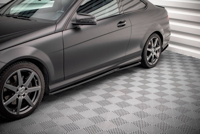 Maxton Side Skirts Diffusers Mercedes-Benz C Coupe Amg-Line C204 - Gloss Black