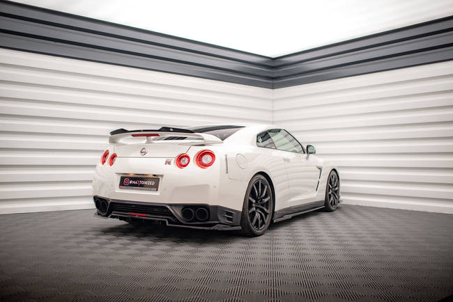 Maxton Side Skirts Diffusers Nissan Gtr R35 Facelift - Gloss Black