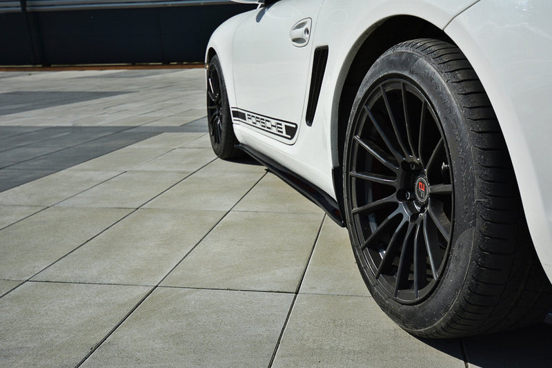 Maxton Side Skirts Diffusers Porsche Cayman S 987C  - Gloss Black