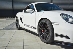 Maxton Side Skirts Diffusers Porsche Cayman S 987C  - Gloss Black