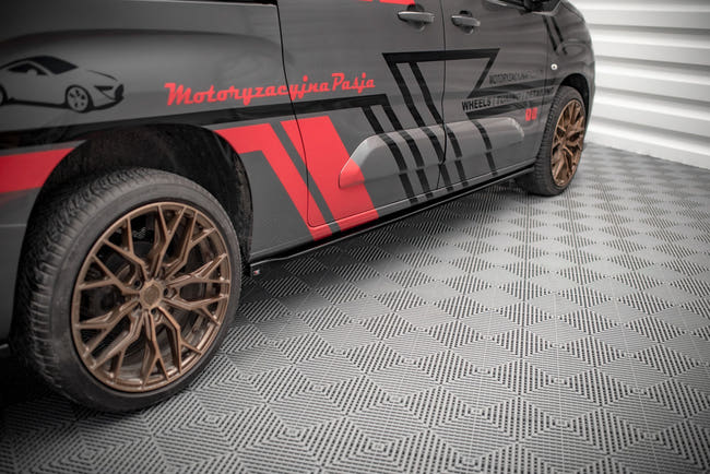 Maxton Side Skirts Diffusers Peugeot Partner Maxi Mk3 - Gloss Black