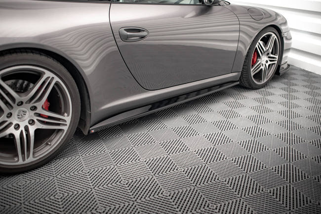 Maxton Side Skirts Diffusers Porsche 911 Carrera / Carrera Gts 997 Facelift - Gloss Black