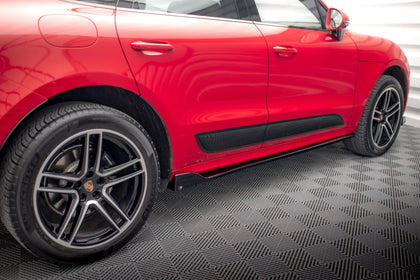 Maxton Side Skirts Diffusers Porsche Macan Mk1 Facelift - Gloss Black