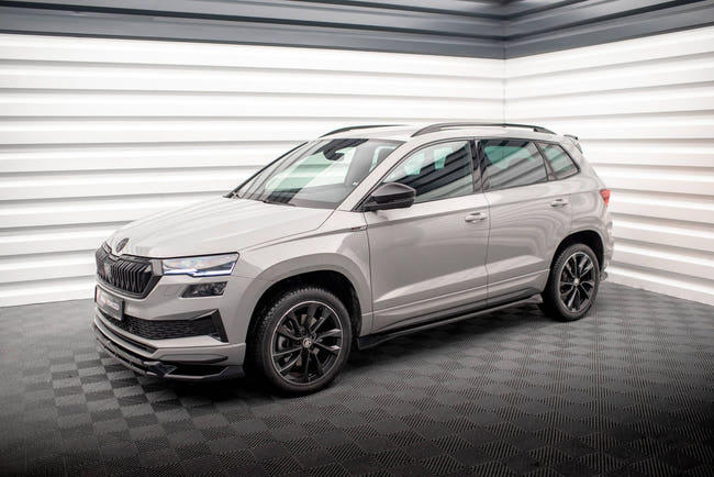 Maxton Side Skirts Diffusers Skoda Karoq Sportline Mk1 Facelift - Gloss Black