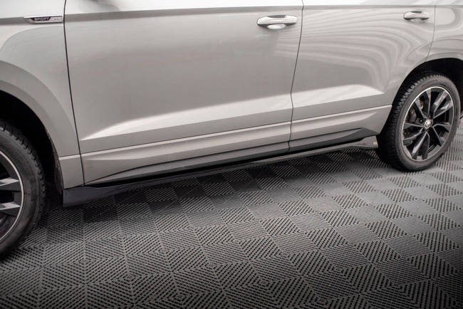 Maxton Side Skirts Diffusers Skoda Karoq Sportline Mk1 Facelift - Gloss Black