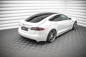 Maxton Side Skirts Diffusers Tesla Model S Facelift - Gloss Black